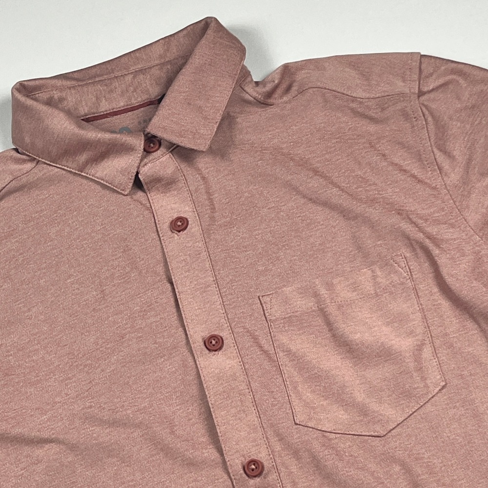 Western Rise Limitless Merino Button Down Shirt Mens Small Dusty Rose Pink LS